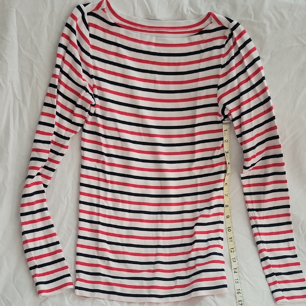 GAP Red and Black Striped Top